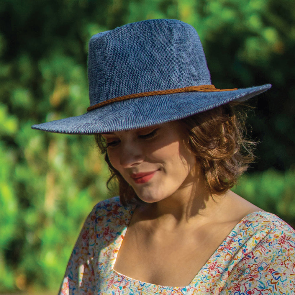 Chapeau Fedora Été Pliable Rhimes mélange de bleus SCALA