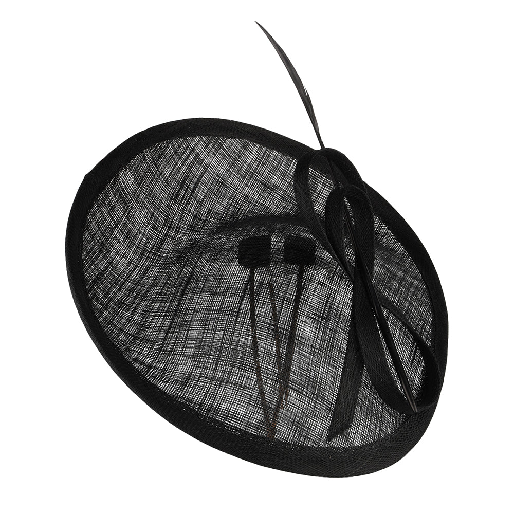 Chapeau Bibi Disque Tulip noir WHITELEY