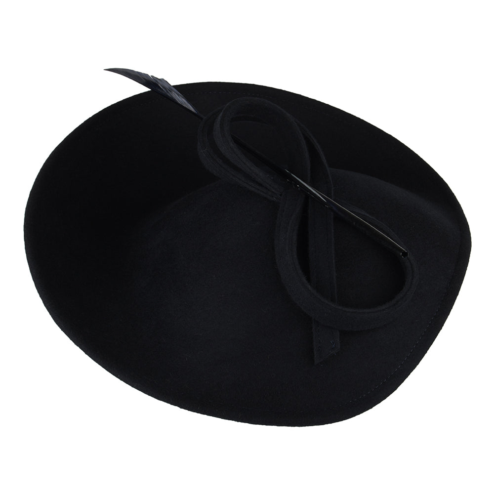 Chapeau Bibi Disque en Laine Athena bleu marine WHITELEY
