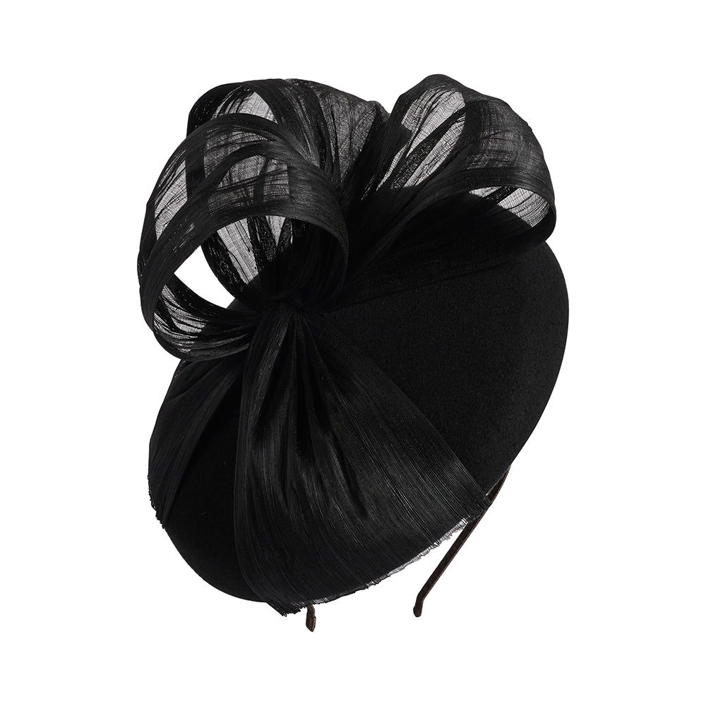 Chapeau Calot Bibi en Laine Feutrée avec Nœud noir FAILSWORTH
