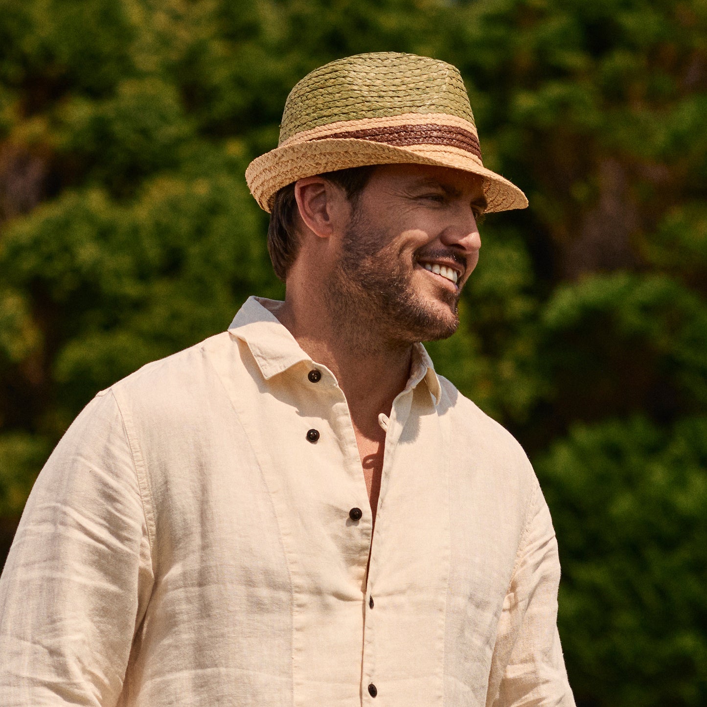 Chapeau Trilby en Raphia Algarve sauge-naturel FAILSWORTH