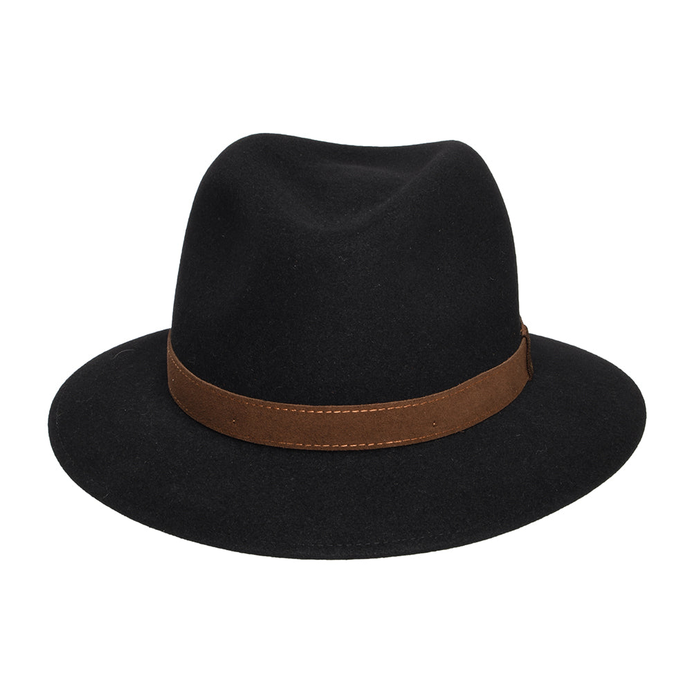 Chapeau Fedora Safari Déformable en Fourrure Feutrée noir BORSALINO
