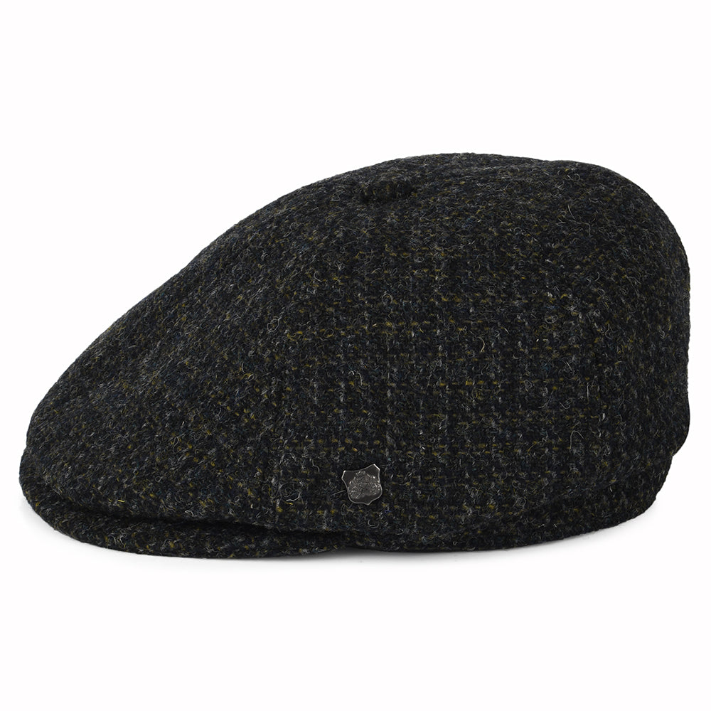 Casquette Gavroche en HARRIS TWEED à Carreaux Hudson anthracite FAILSWORTH
