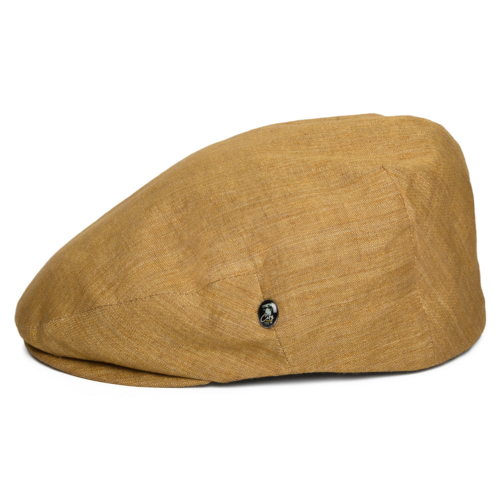 Casquette Plate en Lin Léger moutarde foncé CITY SPORT
