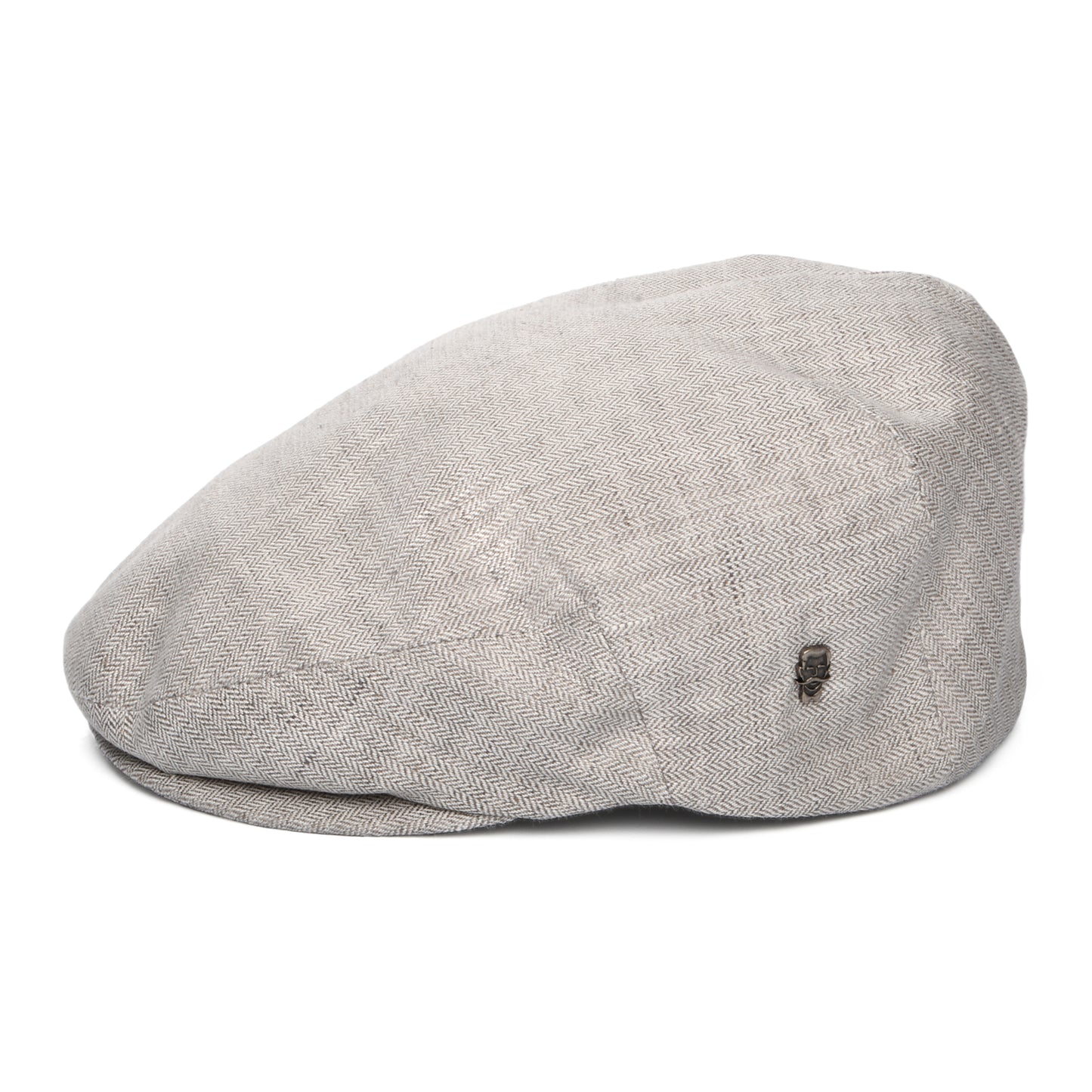 Casquette Plate en Lin à Micro Chevrons gris clair CITY SPORT