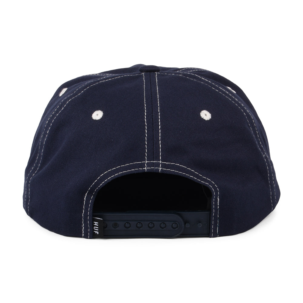 Casquette Snapback Non Structurée Triple Triangle bleu marine-blanc HUF