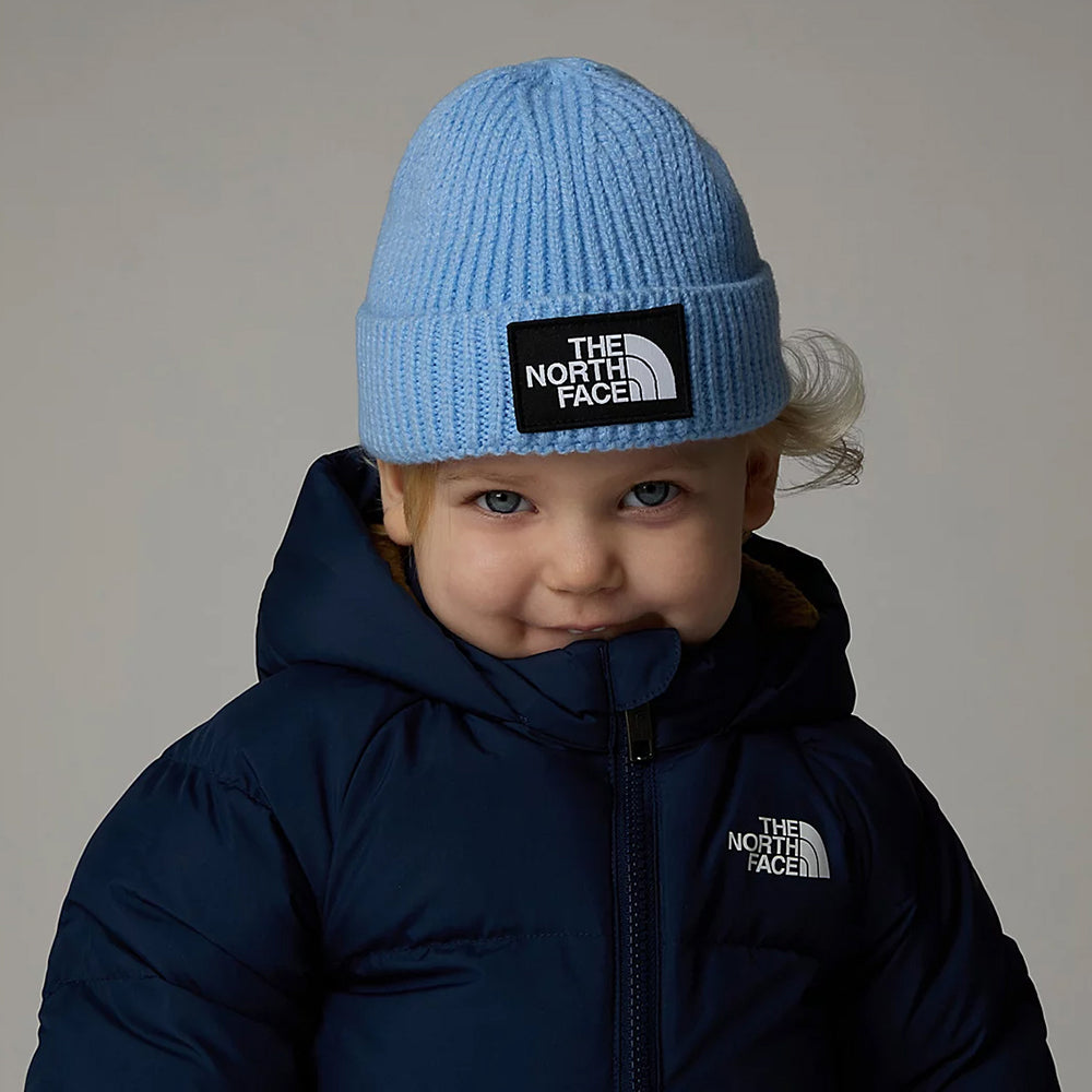 Bonnet Bébé à Revers TNF Box Logo bleu barbeau THE NORTH FACE