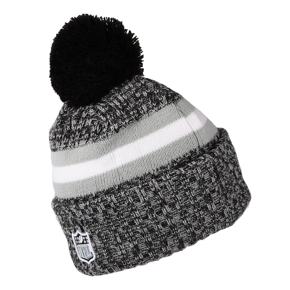Bonnet à Pompon NFL Sideline Sport Knit Las Vegas Raiders noir-gris-blanc NEW ERA