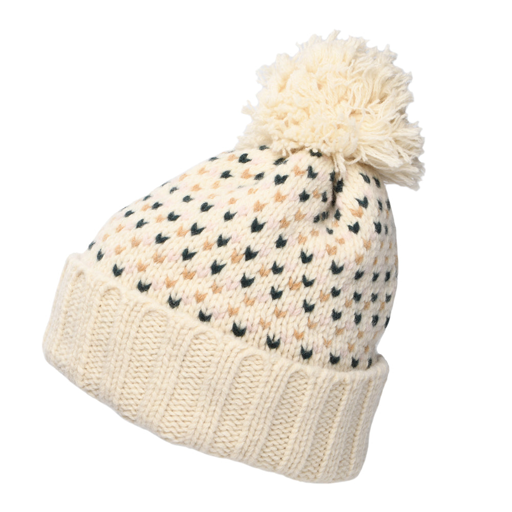 Bonnet à Pompon en Laine Recyclée Snowbelle Confetti naturel PATAGONIA