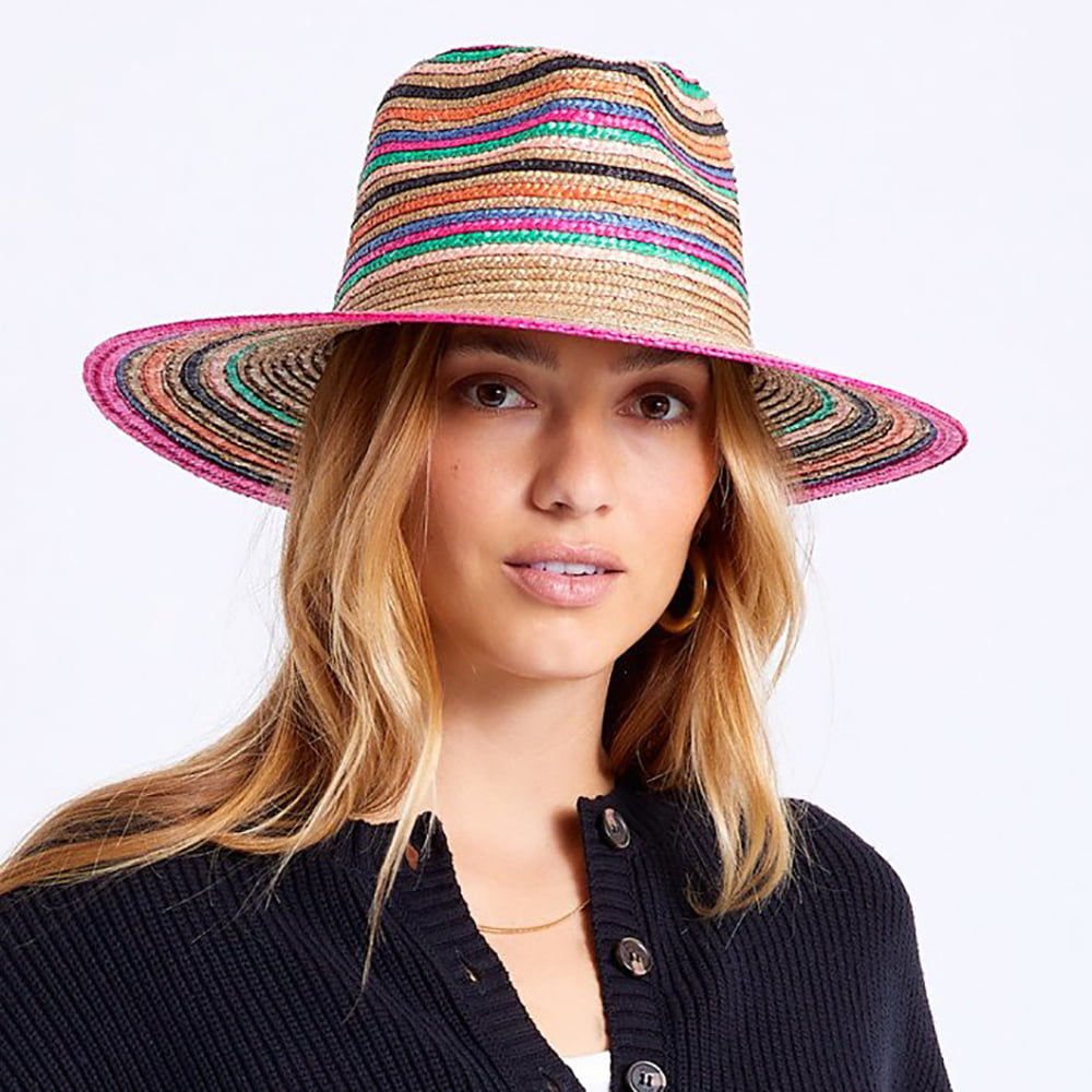 Chapeau Été en Paille à Rayures Joanna mélanges de naturels BRIXTON