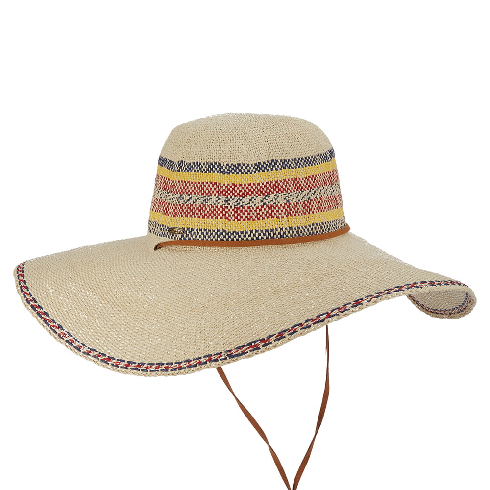 Chapeau Été à Bord Large en Paille Toyo Eloisa naturel-rouge SCALA