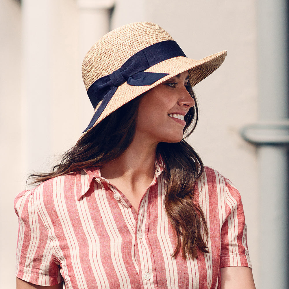 Chapeau Été en Paille Bronte naturel-bleu marine FAILSWORTH