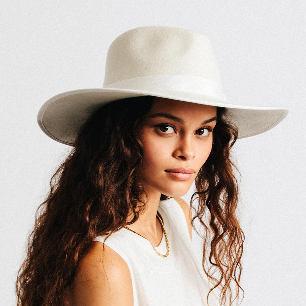 Chapeau de Cowboy en Laine Feutrée Jo Rancher blanc cassé BRIXTON