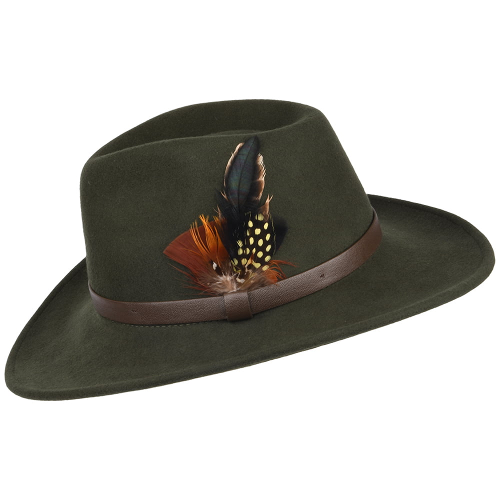 Chapeau Australien en Laine Feutrée Hydrofuge olive FAILSWORTH