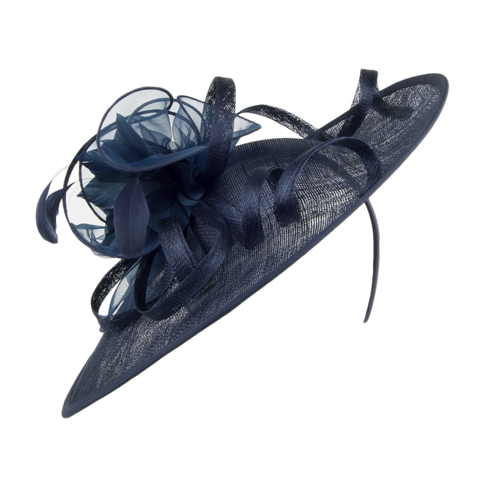 Chapeau Bibi Disque Penelope bleu marine JANE ANNE DESIGNS