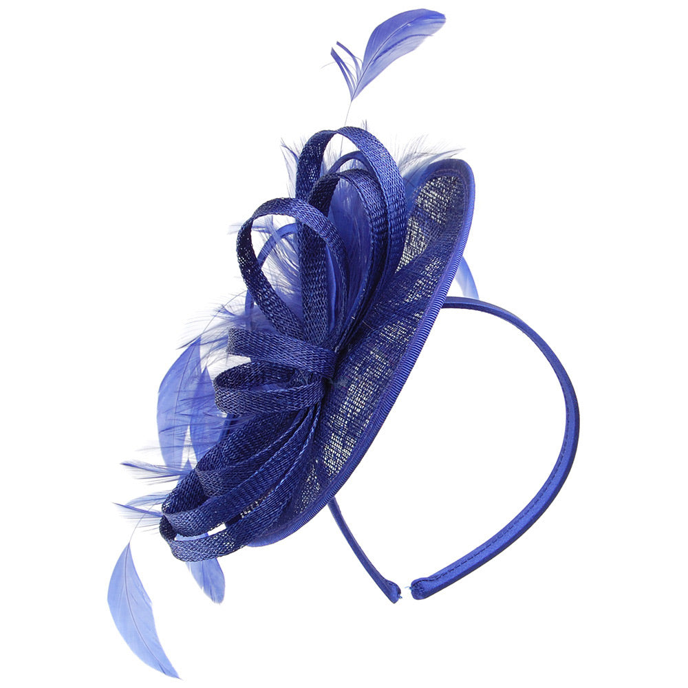 Chapeau Bibi Disque Aria bleu cobalt JANE ANNE DESIGNS