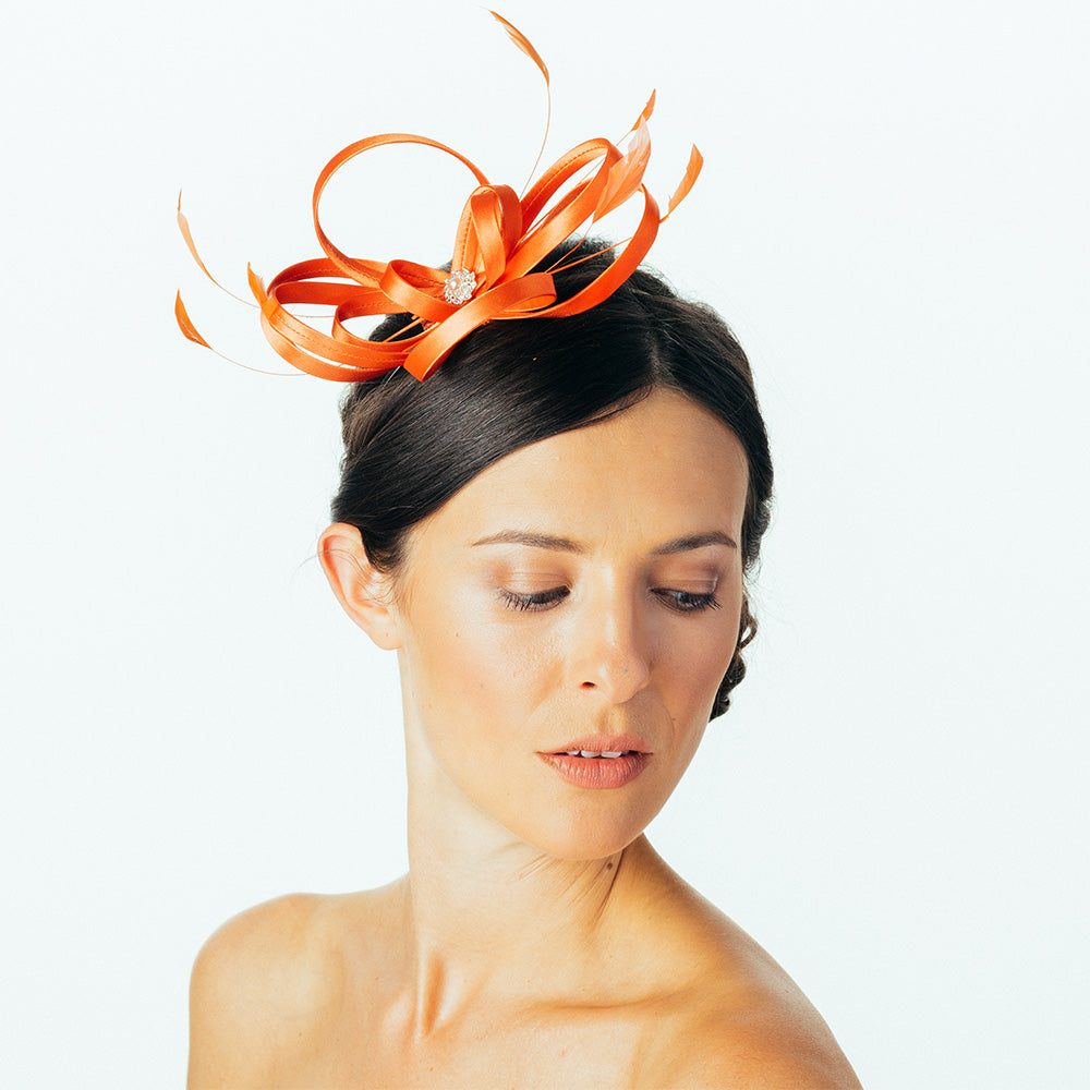 Chapeau Bibi en Satin orange FAILSWORTH