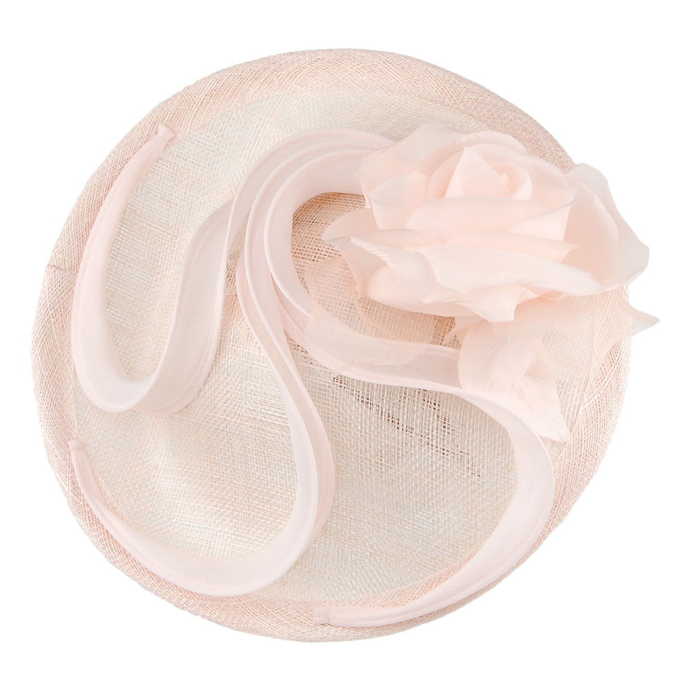 Chapeau Bibi Disque avec Rose rose clair WHITELEY