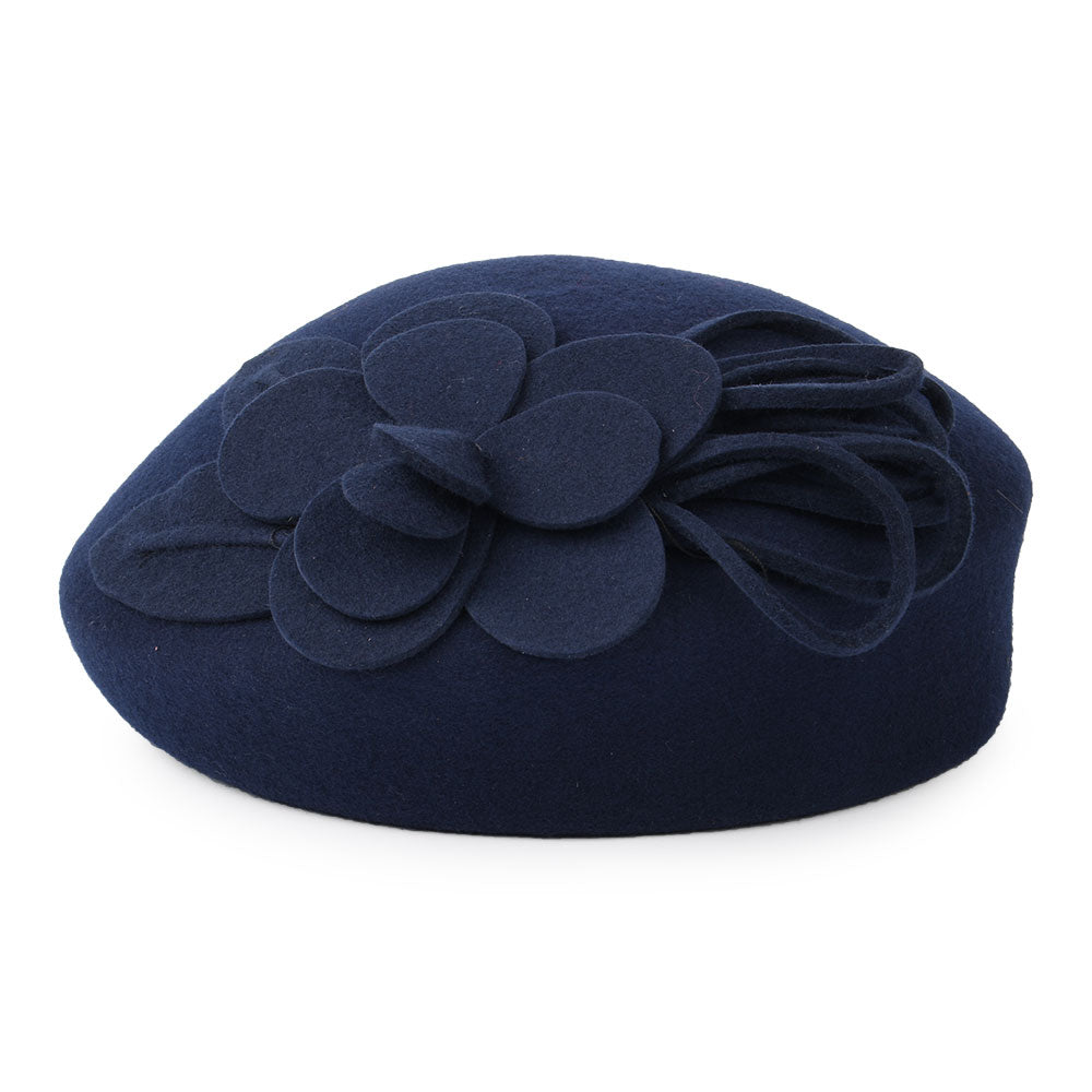 Chapeau Calot à Fleur bleu marine FAILSWORTH