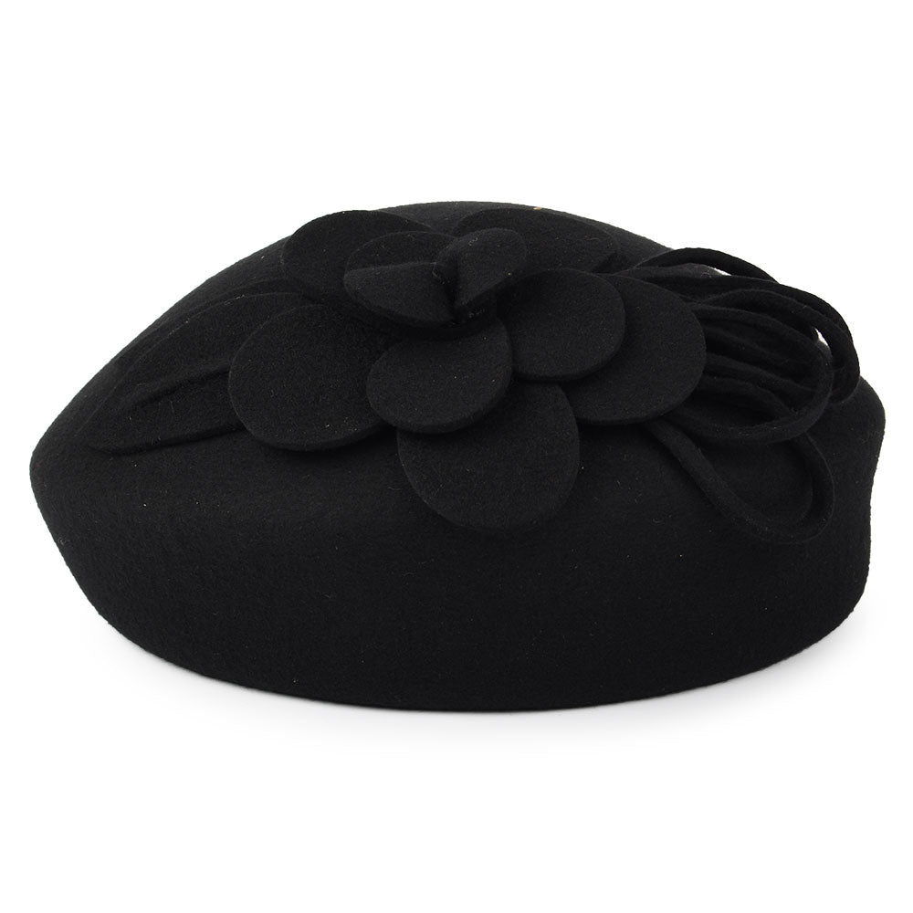 Chapeau Calot à Fleur noir FAILSWORTH
