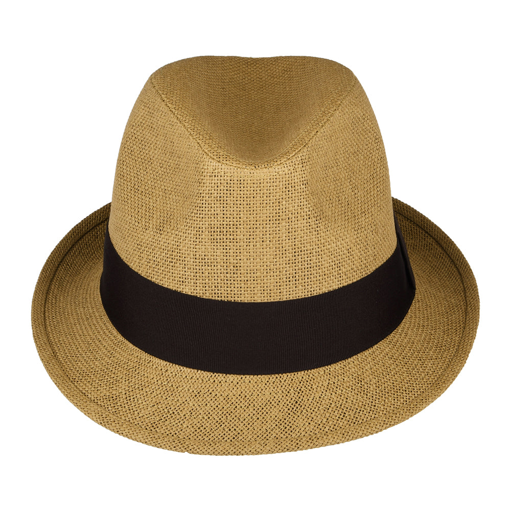 Chapeau Trilby en Paille Toyo tabac FAILSWORTH