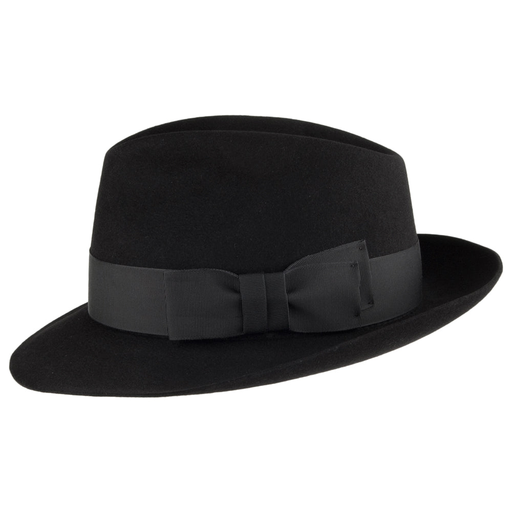 Chapeau Trilby en Fourrure Feutrée Bond noir CHRISTYS
