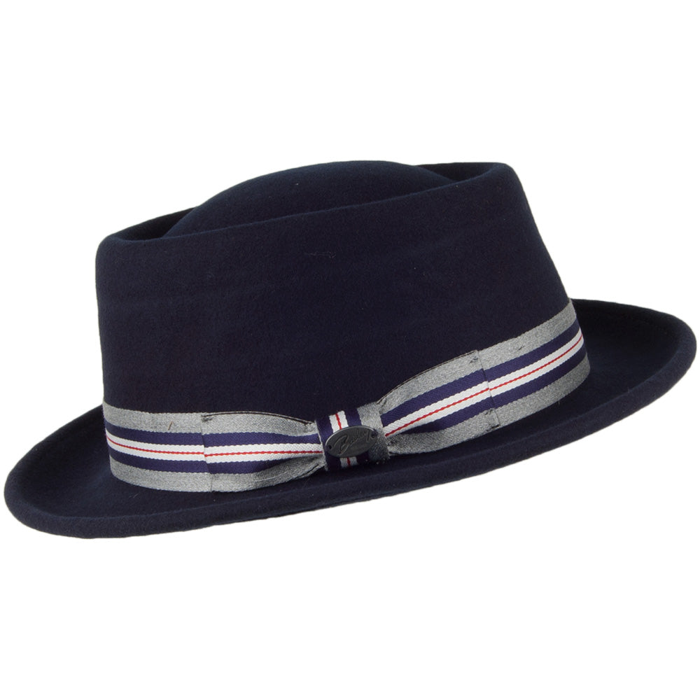 Chapeau Pork Pie Klaxon bleu marine BAILEY