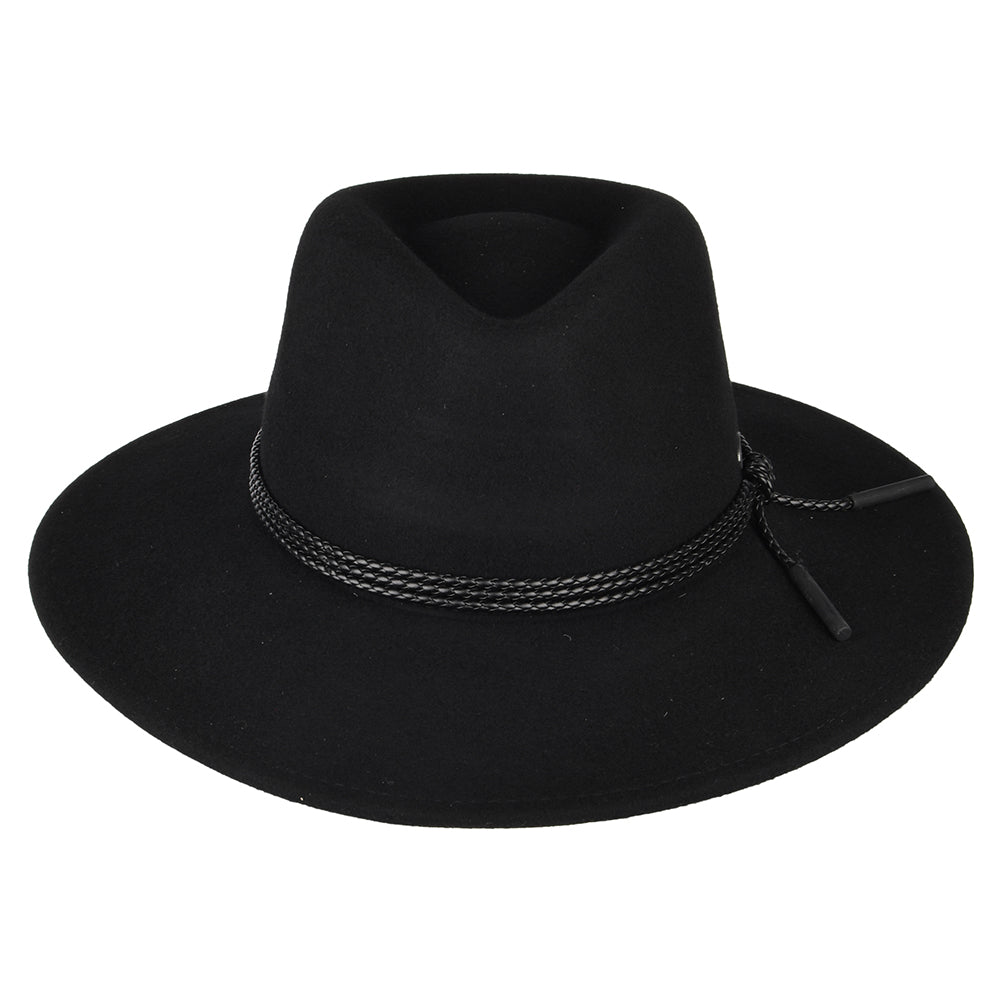 Chapeau Australien en Laine Feutrée Piston noir BAILEY