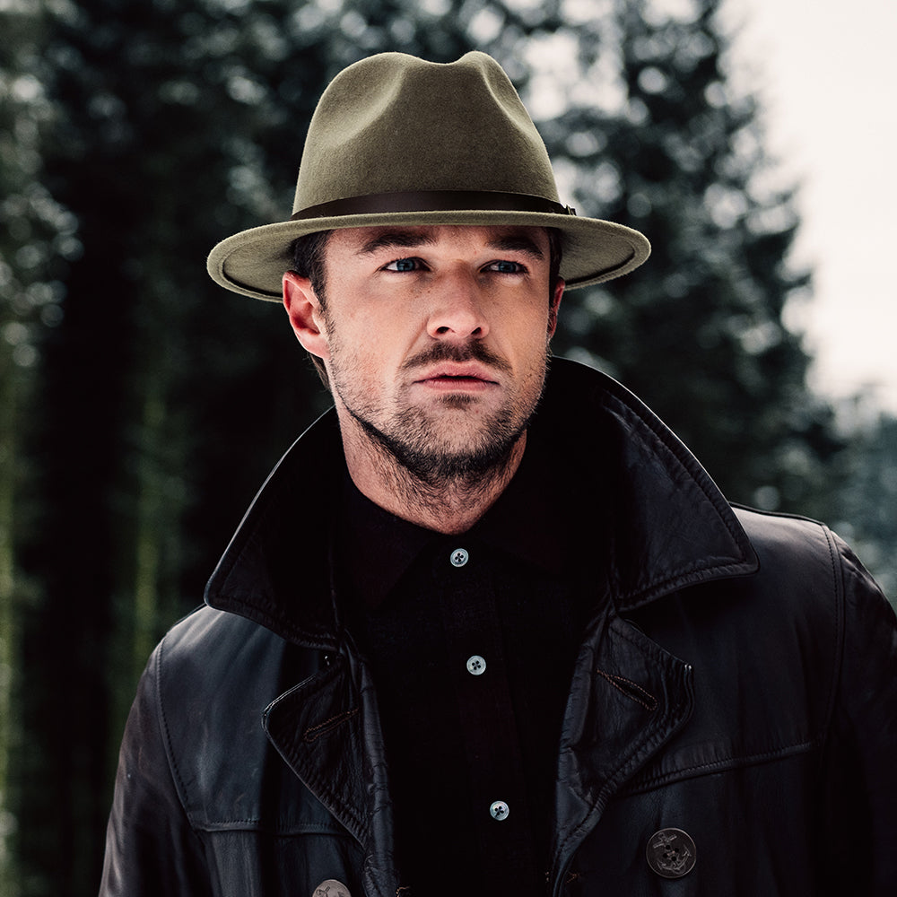 Chapeau Fedora Hydrofuge Adventurer olive FAILSWORTH