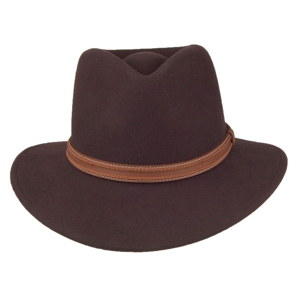 Chapeau Safari Fedora en LiteFelt Camden marron BAILEY