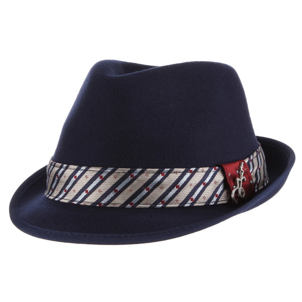 Chapeau Trilby en Laine Feutrée Déformable Notes bleu roi CARLOS SANTANA
