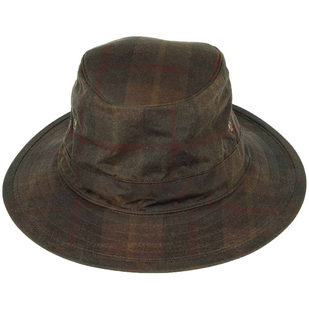 Chapeau Traveller en Coton Ciré à Carreaux marron FAILSWORTH