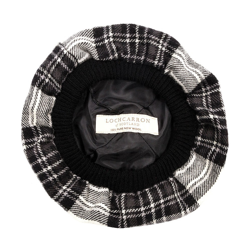 Chapeau Tam O'Shanter en Laine d'Agneau Stewart Dress gris LOCHCARRON OF SCOTLAND
