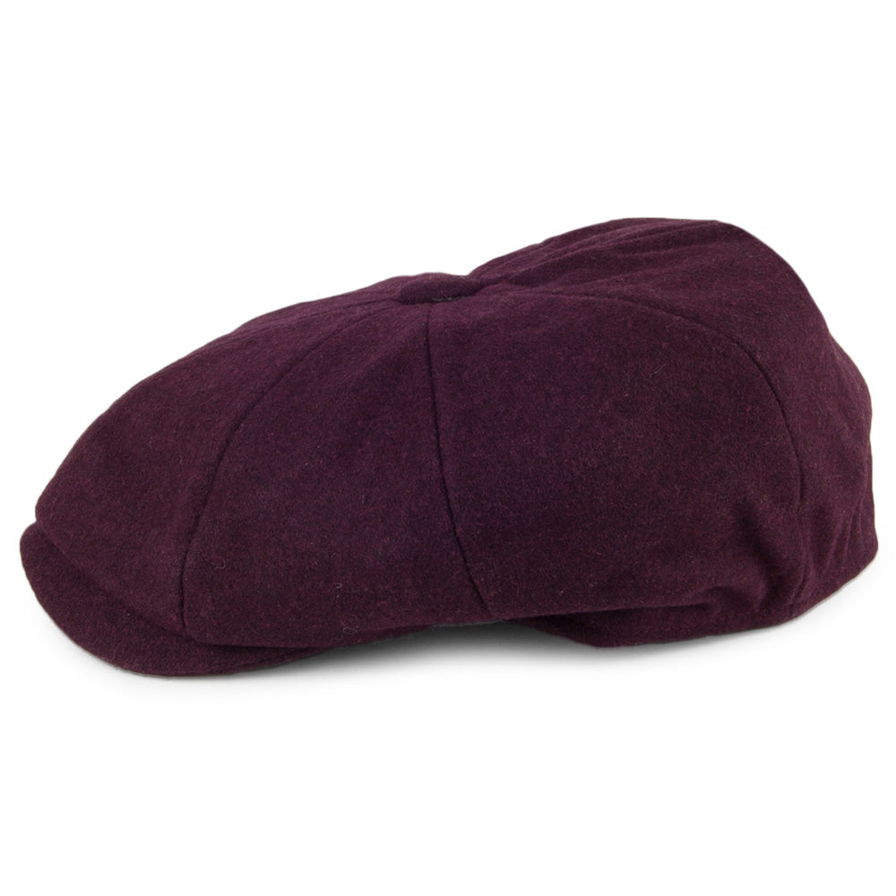 Casquette Gavroche en Laine Melton bordeaux CHRISTYS