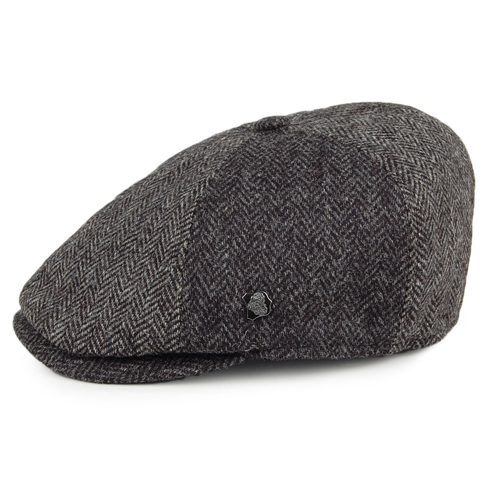 Casquette Gavroche en Laine à Chevrons Bicolore Hoxton gris-charbon FAILSWORTH