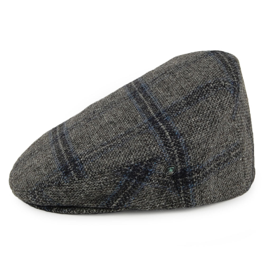 Casquette Plate en Laine Vierge Anglaise à Carreaux gris CITY SPORT