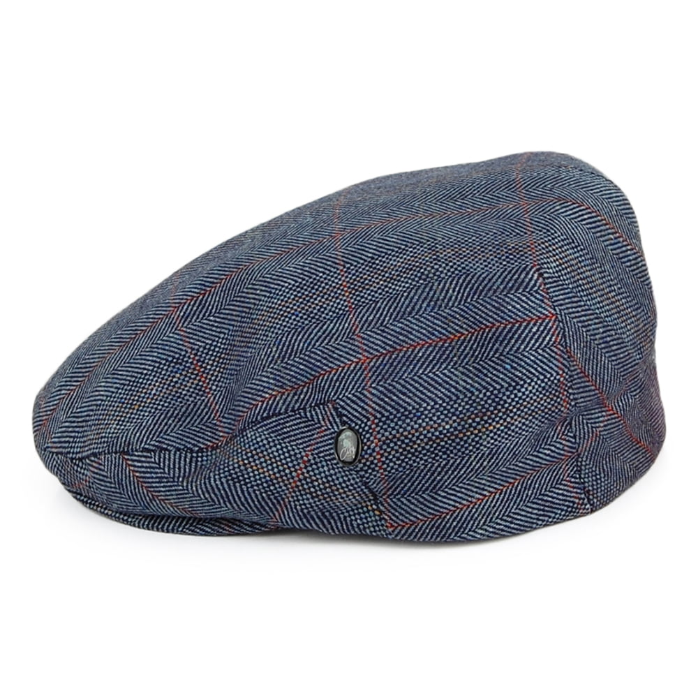 Casquette Plate à Carreaux en Pure Soie bleu marine CITY SPORT