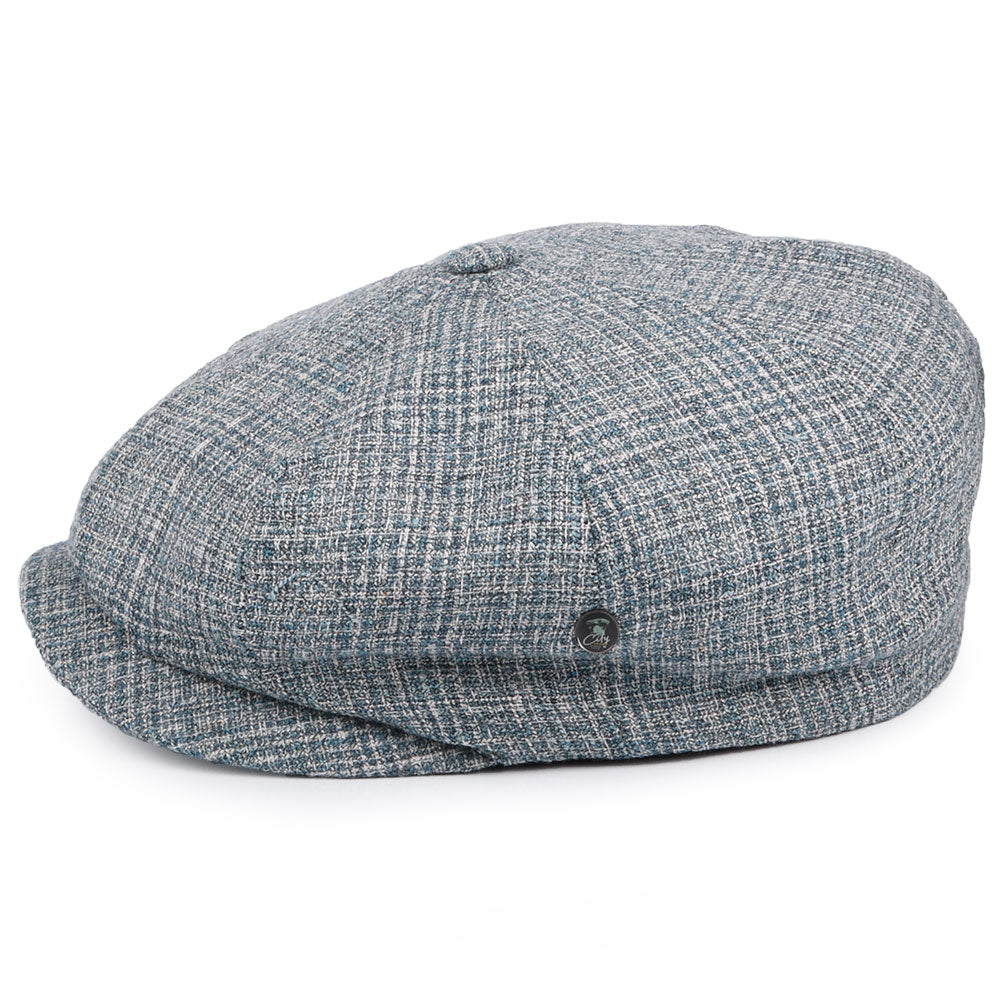 Casquette Gavroche en Soie et Laine à Carreaux bleu CITY SPORT