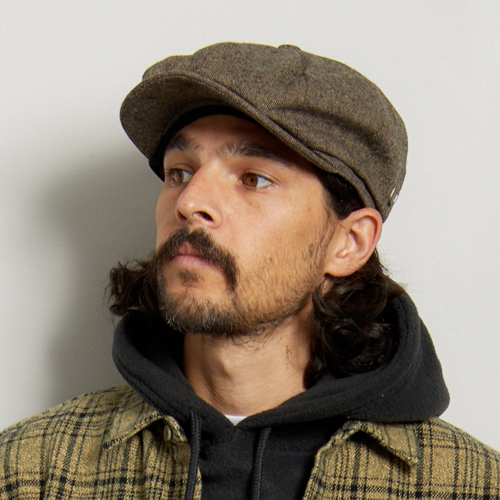 Casquette Gavroche Ample en Laine Mélangée Brood toffee foncé BRIXTON