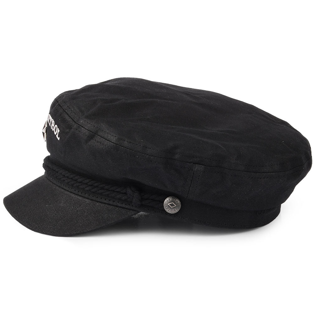 Casquette de Marin en Toile de Coton Cirée Out Of Control Joe Strummer noir BRIXTON