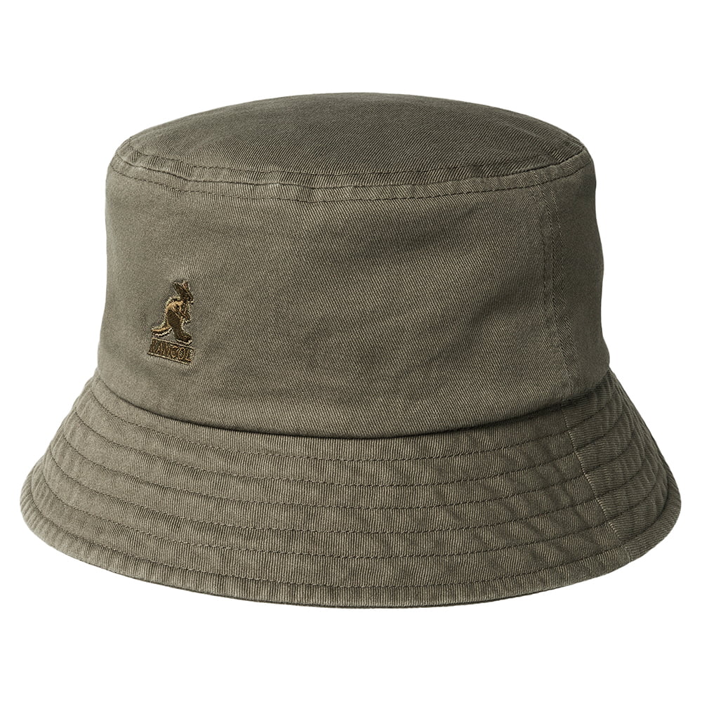 Chapeau Bob en Coton Délavé olive KANGOL
