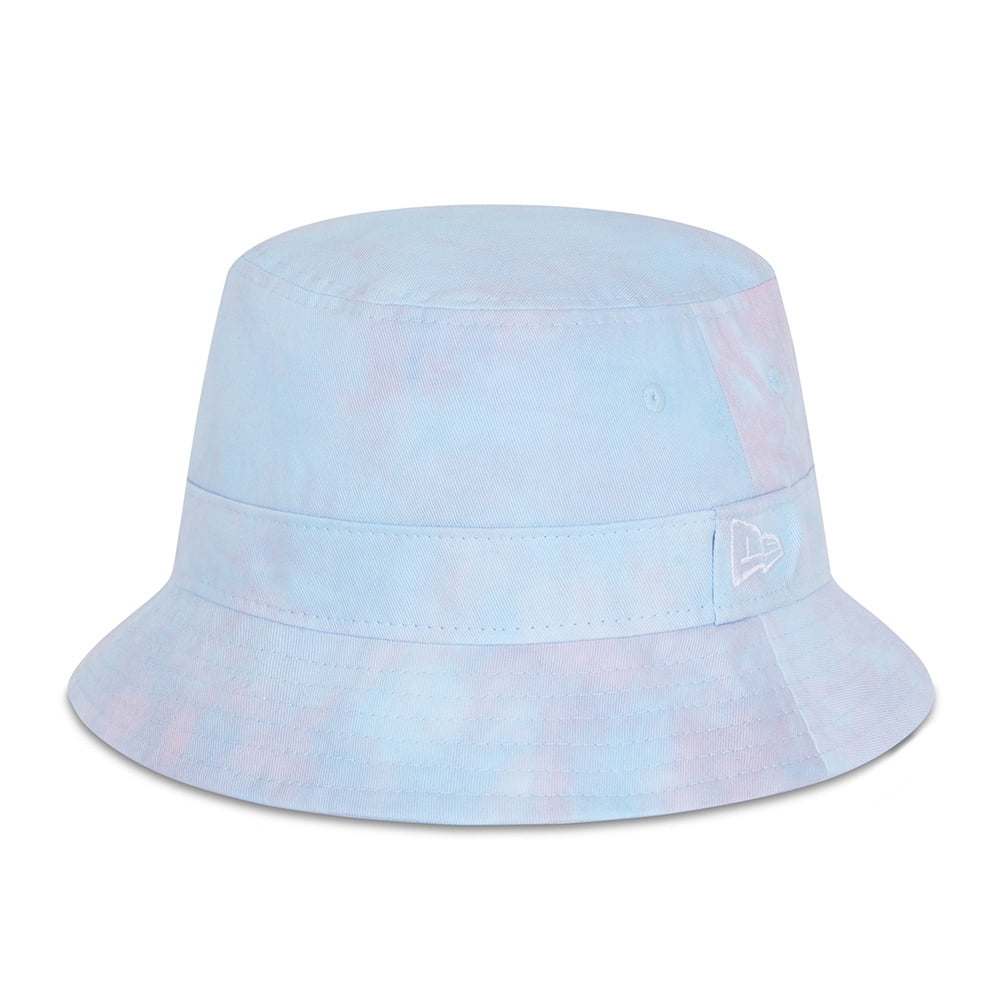 Chapeau Bob Tie Dye en Coton bleu ciel-rose NEW ERA
