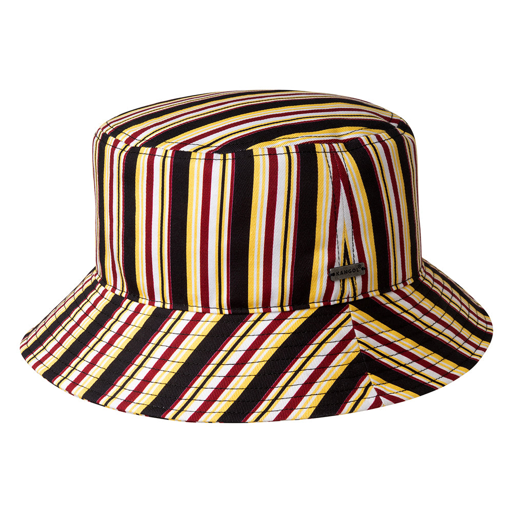 Chapeau Bob 70s Stripe noir-vin-jaune KANGOL