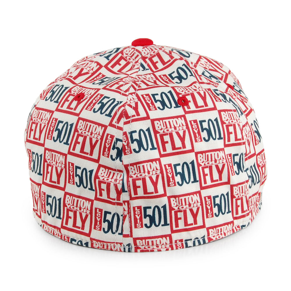 Casquette Flexfit 501 All Over Print blanc LEVI'S