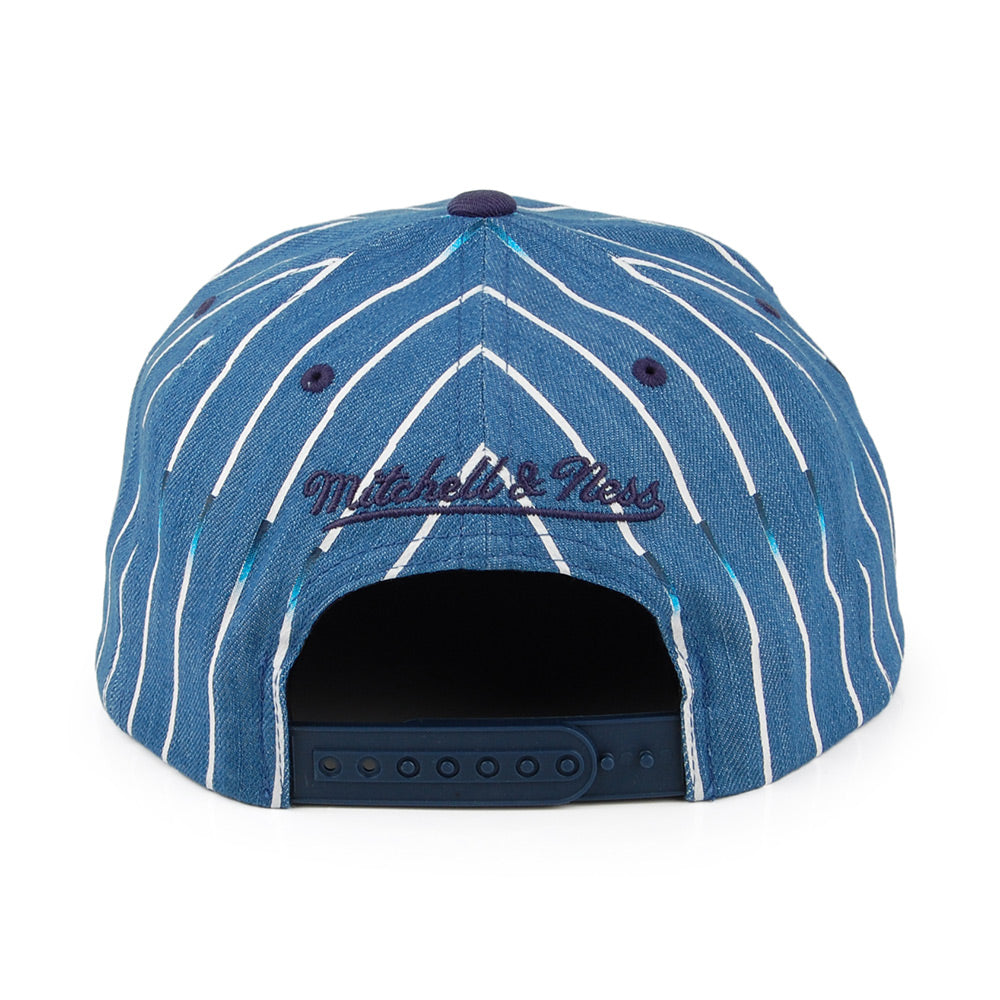 Casquette Snapback Denim Pinstripe Houston Rockets bleu marine MITCHELL & NESS