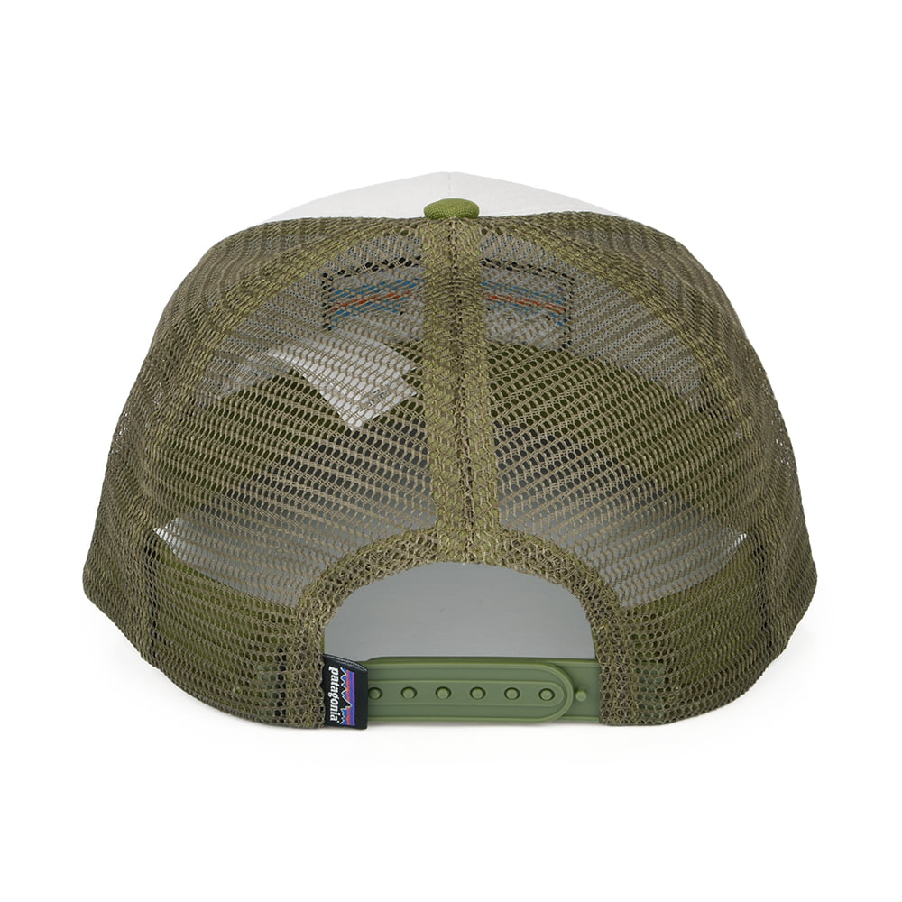 Casquette Trucker en Coton Bio P-6 Logo blanc-vert PATAGONIA