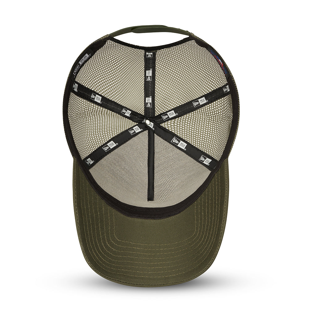 Casquette Trucker A-Frame 9FORTY Heritage Patch olive NEW ERA