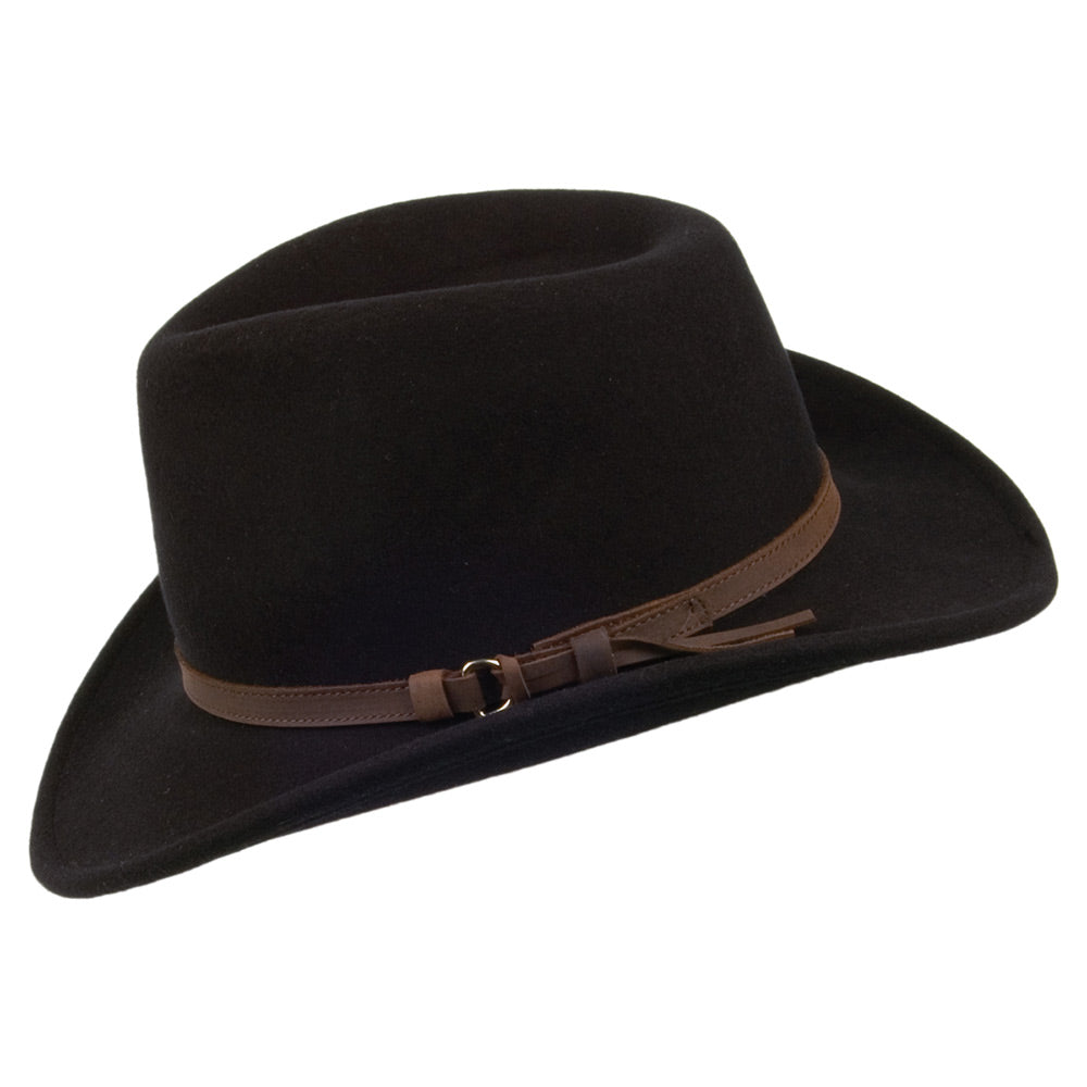 Chapeau Australien en Laine Déformable noir OLNEY