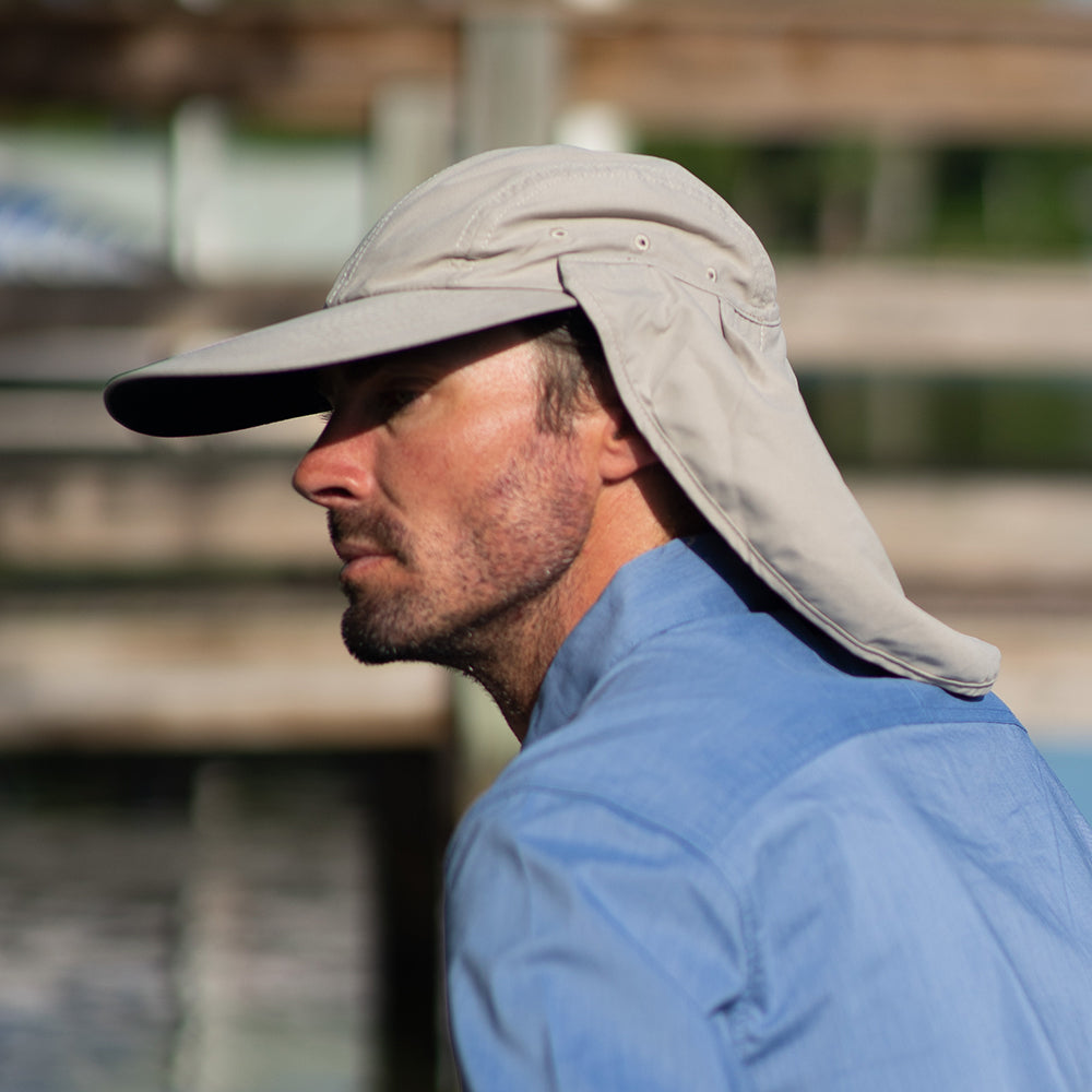 Casquette Saharienne à Rabat Amovible khaki DORFMAN PACIFIC