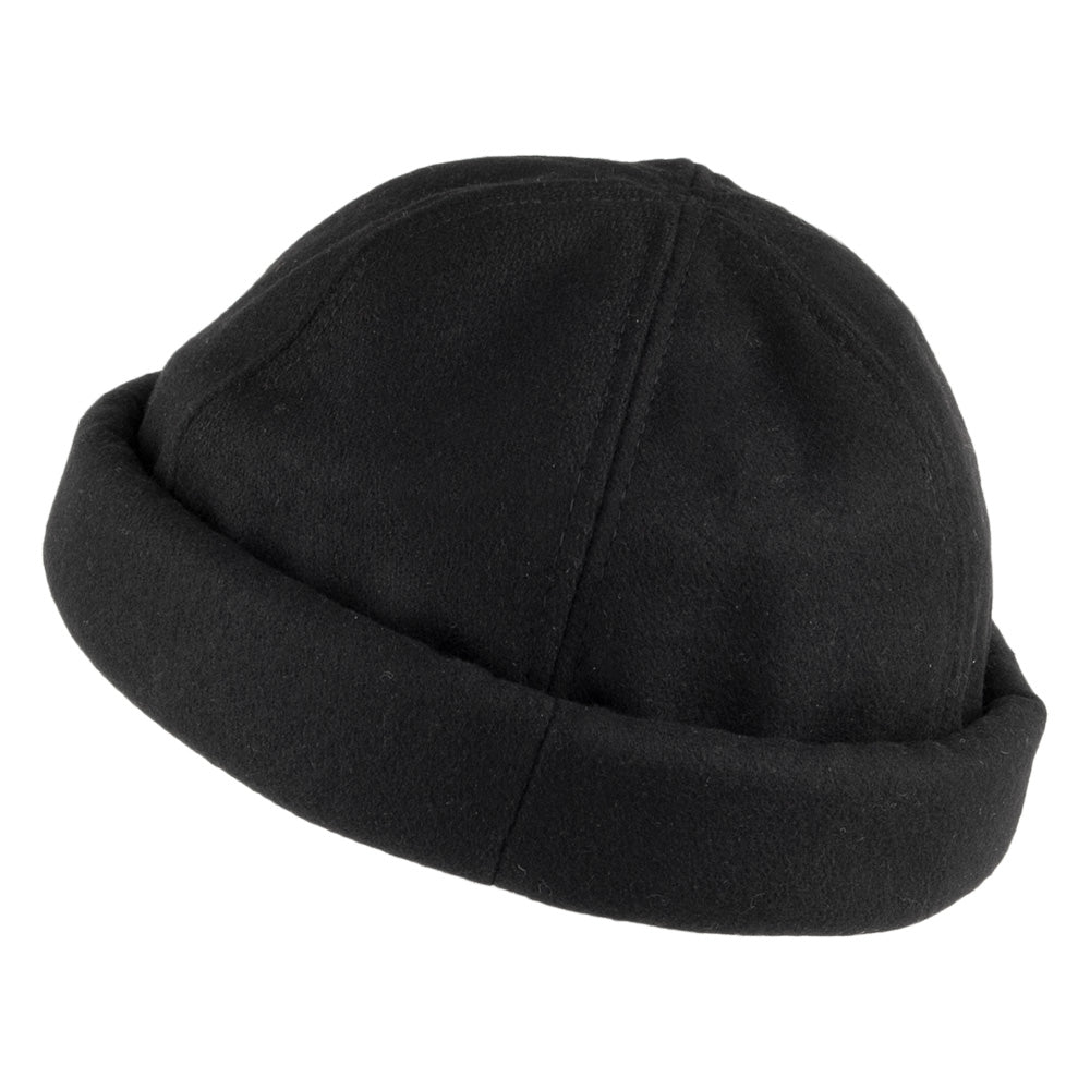 Bonnet Miki Breton en Laine Melton noir DORFMAN PACIFIC